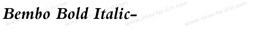Bembo Bold Italic字体转换